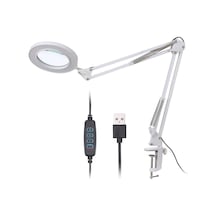 Hpy Pazar 33 Cm Çift Kollu Usb Kontrollü Aydınlatmalı Büyüteç 64 Led, 8x