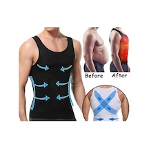 Sauna Suit Premium Erkek Korse Toparlayıcı Bel Göğüs Göbek 2 Beden Incelten Siyah