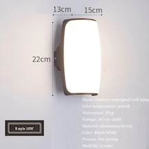 Modern Dış Duvar Lambası Led 18w Su Geçirmez Işık Siyah 1 Parça
