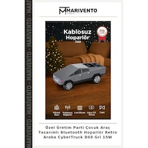 Özel Üretim Parti Çocuk Araç Tasarımlı Bluetooth Hoparlör Retro Araba Cybertruck D68 Gri 15w