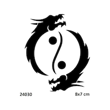 Airbrush Tattoo Ying Yang Ejderha Yapışkanlı Stencil Süsleme Ve Boyama Kalıbı Stencil Kalıp