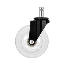 S-wheels Motion Silikon Oyuncu Koltuğu Tekeri 75mm - Beyaz Ofis Koltuk Tekeri Ultra Sessiz Sandalye Tekeri Beyaz