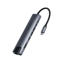 8 In 1 Type-c To Hdtv Çok Portlu Hub 4k Hdmı Pd Rj45 Usb 3.0 Sd Tf Çevirici Adaptör