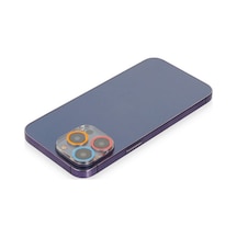 İphone 12 Pro Max Renkli Kamera Lens Koruma Cam - Pembe-mavi