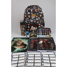 X Dekomus "wizard Icons Collection" Harry Potter Lisanslı Kırtasiye Seti İlkokul Ve Kalem Çantası,700 Ml Matara,a4 Defter,makas Altın