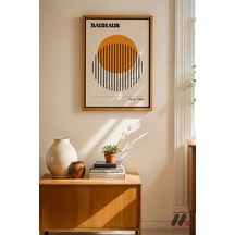 Bauhaus 1919-1923 Sergi Afişi, Ahşap Çerçeveli Duvar Tablosu - Modern Ev Dekorasyonu