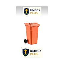 Umbex Tıbbı Atık Plastik Çöp Konteyneri 120 Litre Konteyner - A Isıya Karşı Dayanıklı- Turuncu