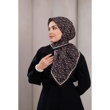Mimiyum D S Model Soft Eşarp Siyah Mürdüm Çok Renkli