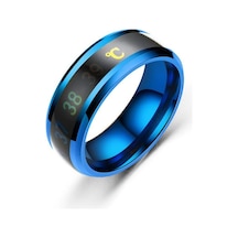 Mavi Sıcaklık Halkası Titanyum Çelik Ruh Hali Duygu Duygu Akıllı Sıcaklık Duyarlı Yüzükler Kadın Erkek Su Geçirmez Takı 8 Mavi