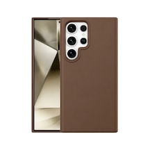 Samsung Uyumlu Galaxy S24 Ultra Kılıf First Silikon - Kahverengi 0