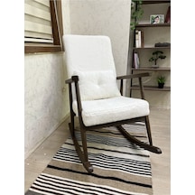 Asedia Trend Ceviz Teddy Krem Sallanan Sandalye