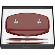 Scrikss Masa Takımı 17 Dolmakalem + Dolmakalem Bordo Akrilik Altl