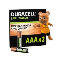 Edilebilir Aaa Pil 2'li Paket 750 Mah Nimh 1000 Sarj Döngüsü Önceden Sarj Edilmiştir