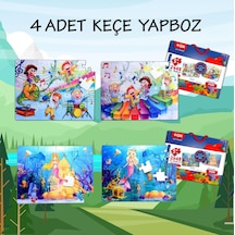 4 Set 96 Parça Tox Müzik Ve Deniz Kızı 5+ Keçe Yapboz 5 Yaş P