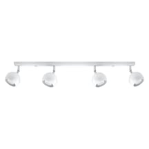 Rsylight Retro Beyaz 180 Derece Hareketli Modern Spor 4 Lü Led Spot Avize Günışığı Ampullü Beyaz