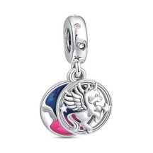 Fubena Büyülü Unicorn Sallantılı Charm Gümüş