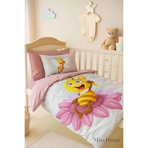 Yenidoğan Kız Bebek Nevresim Takımı %100 Pamuklu Lady Bee Çok Renkli