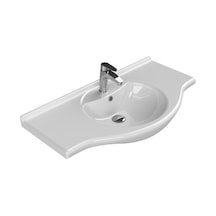 95 50 Cm Etajerli Lavabo, Turkuaz Seramik 508 Yeşil