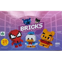 Bricks 20 Li Set Kutulu Mini Yapı Blokları 3d Karakter Figürleri Oyuncak Seti Yapboz Puzzle Karışık Model