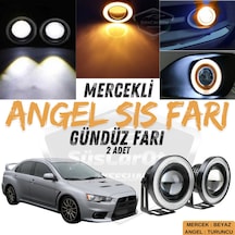 Mitsubishi Lancer 2007-2014 Uyumlu Üniversal Mercekli Angel Sis Farı Metal Su Geçirmez 76 Turuncu Halkalı Gündüz Sis Farı 58101924