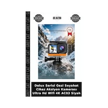 Delux Serisi Gezi Seyahat Cihaz Aksiyon Kamerası Ultra Hd Wifi 4k Ac03 Siyah