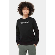 Tshirthane Megadeth Logo Baskılı Unisex Çocuk Siyah Sweatshirt Siyah
