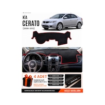 Kia Cerato 2008-2012 Uyumlu Torpido Koruma, Torpido Örtüsü, Torpido Kılıfı - Siyah-kırmızı - Kı007
