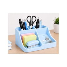 Masa Üstü Kalemlik Organizer 3d Baskı Şık Tasarım Çalışma Masası Organizer 17x13 Cm Mavi Mavi