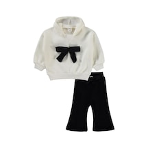Civil Baby Fiyonk Nakışlı 6-18 Ay Takım - Ekru Ekru - Siyah