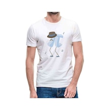 Pi Erkek Baskılı Beyaz Erkek Tshirt