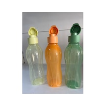 Eco Şişe 500 Ml 3'lü Set - Portakal-yeşil Ve Limon Sarı Kolay Açılır Kapaklı Suluk Matara Çok Renkli