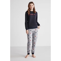 U.S. Polo Assn. U.s Polo Assn. 16958 Kadın Lacivert Patlı Uzun Kollu Pijama Takımı -lacivert Lacivert