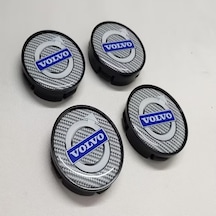 Jant Göbeği Volvo 55/52 52MM Yuva 4'Lü Set Gri Karbon Plasto