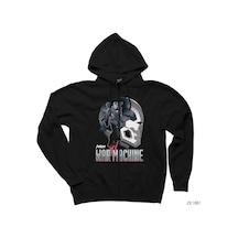 Avengers War Machine Siyah Fermuarlı Kapşonlu Sweatshirt Siyah