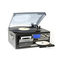 Nostaljik Siyah Pikap Kaset Cd Çalar Bluetoothlu Kumandalı Radyo Mp3 Usb 33-45-78 Lik Plakla Standart