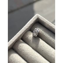 Filigran Çiçekli Klips Charm Asafaccessory Gümüş