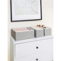Alas 4 Lü Çekmece İçi Düzenleyici Organizer Çamaşır Saklama Set Kumaş 17 X 12 Gri Diğer
