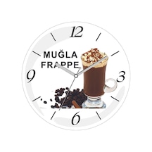 Firmaya Özel Frappe Çeşitleri Çap 30cm Sessiz Akar Bombeli Gerçek Cam Duvar Saati Siyah