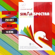 Sınar Spectra A3 Fotokopi Kağıdı 10 Renk 80 G 250'li