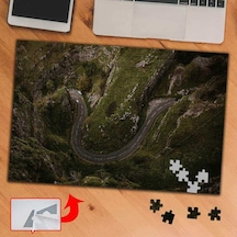 Havadan Yeşil Ağaçlı Yol, Doğa 240 Parça Puzzle Yapboz Tablo-a0273