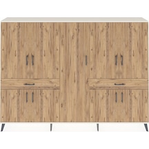 Arges Dolap 12 Raflı 2 Çekmeceli 8 Kapaklı 220x30x163 Aytaşı-çam Atlas Çam - Aytası