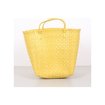 Sentetik Rattan Çanta 40x30x42 Cm Sarı