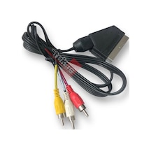 Tek-iş Scart 3 Rca Video Audio 3 Tos Uydu Dvd Kablo Lcd Tüplü Televizyon Uydu Bağlantı 1.2mt