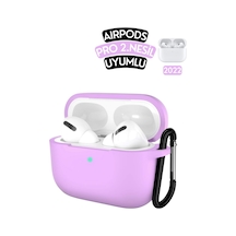 Pro 2. Nesil Uyumlu Koruyucu Ve Darbe Emici Yumuşak Silikon Kopçalı Kulaklık Kılıfı Mor 6 Ay Airpods Diğer