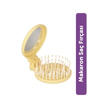 Beauty Makaron Saç Fırçası - 3d Esnek, Aynalı, Çanta Boy - Compact Detangler Sarı