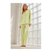 Fit Women Kadın Çeyizlik Puantiyeli Yeşil Pijama Takımı