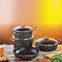 Oms 152.3036. Avangarde 7 Parça Granit Tencere Seti Gold