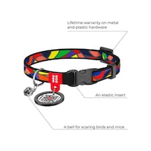 Collar QR Pasaportlu Kedi Boyun Tasması 20-30 Cm 10 MM (5265) Çok Renkli