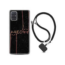 Samsung Uyumlu Galaxy A71 Kılıf Ipli Askılı Meow 1657