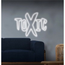 Toxıc Yazılı Neon Tabela Beyaz
